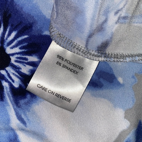 CALVIN KLEIN Sleeveless Floral Print Blouse Blue and Gray Size XL - Picture 5 of 7